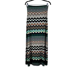 Gilli Maxi Skirt Bohemian Casual Stretch MultiColor Geometric Medium